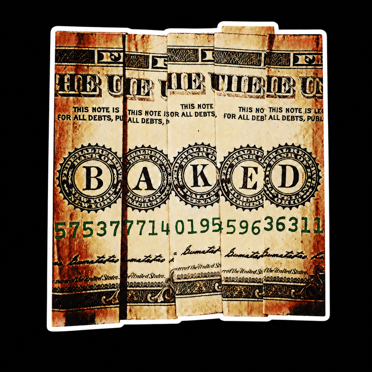 Baked Money Sticker
