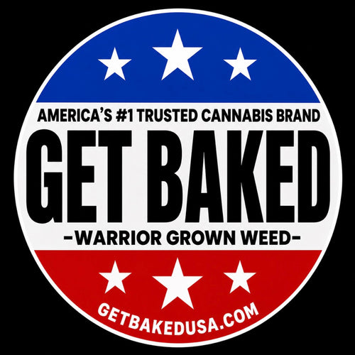 Baked Patriot Cannabis Seal sticker by Baked Chicken Merch